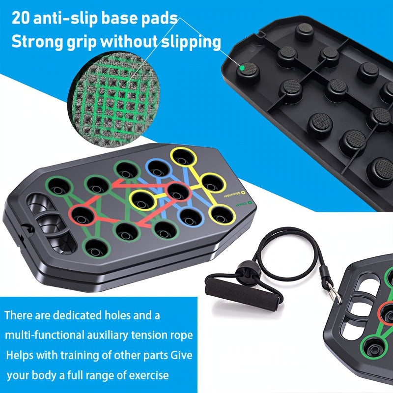 MACYO Ultimate Push-Up Board with 2 Resistance Bands - Multifunctional Home & Gym Workout Equipment, Chest Muscle Trainer, Strength Training Aid, Push-up Board, MACYO