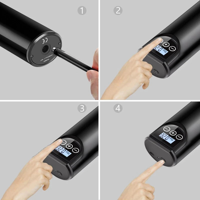 12V 150PSI akumulatorowa pompa powietrza, inflator do opon bezprzewodowy przenośny kompresor, cyfrowa pompa do opon samochodowych, rowerowych