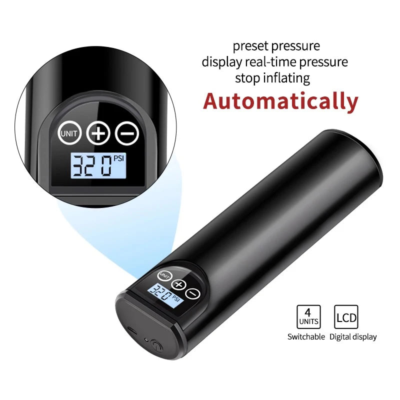 12V 150PSI akumulatorowa pompa powietrza, inflator do opon bezprzewodowy przenośny kompresor, cyfrowa pompa do opon samochodowych, rowerowych