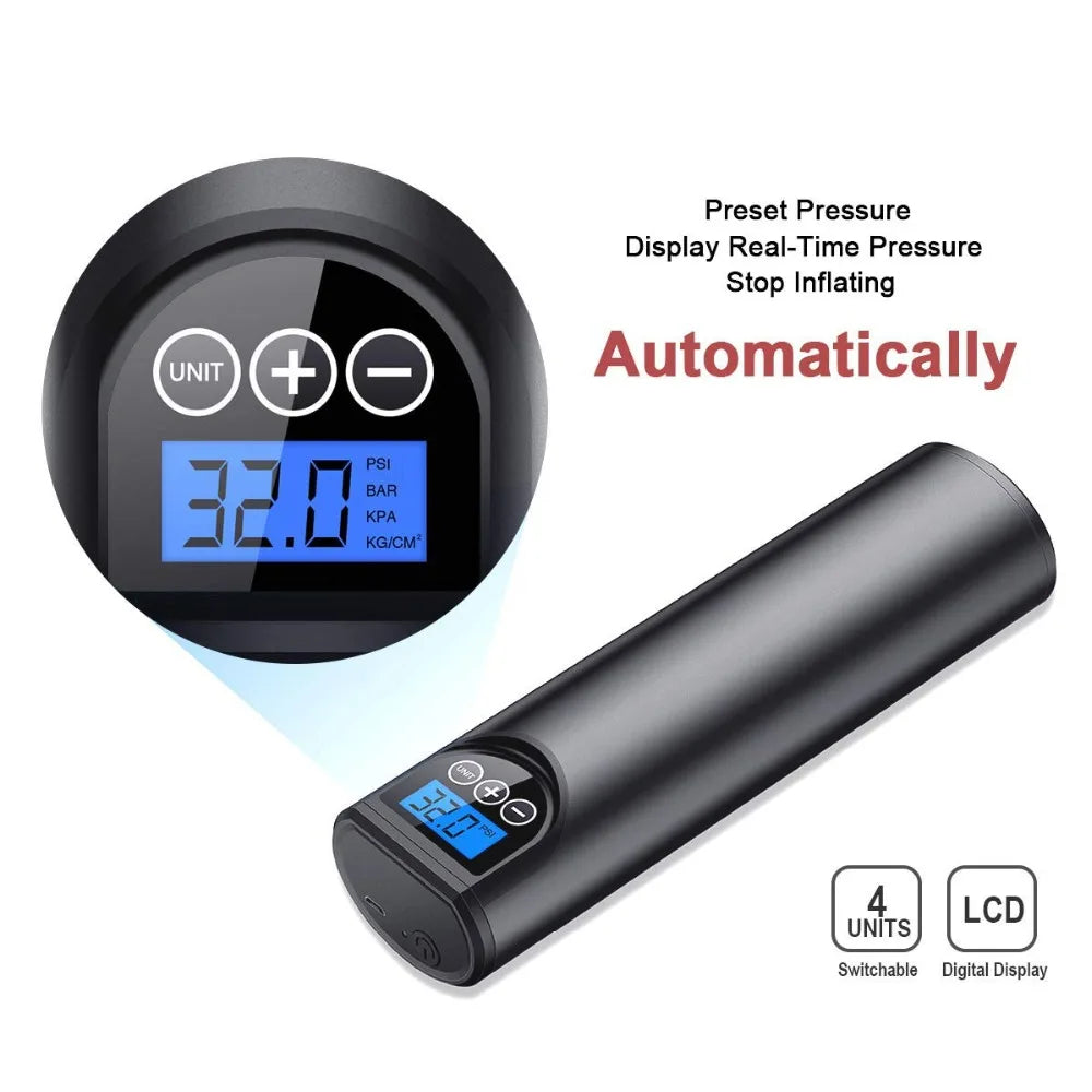 12V 150PSI akumulatorowa pompa powietrza, inflator do opon bezprzewodowy przenośny kompresor, cyfrowa pompa do opon samochodowych, rowerowych