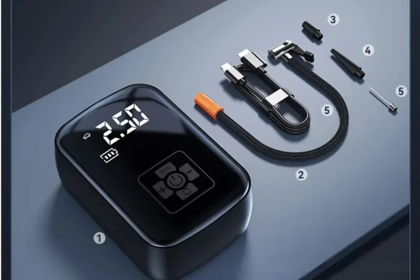 EAFC – przenośny elektryczny kompresor samochodowy 150PSI z funkcją pompowania i oświetleniem