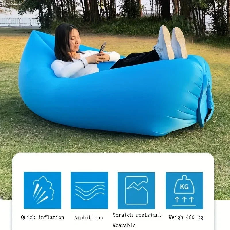Nadmuchiwana Sofa Plenerowa – przenośne łóżko powietrzne na plażę, piknik i biwak