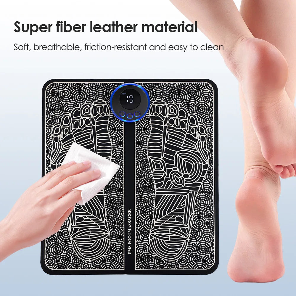 EMS Foot Massager Pad to urządzenie, które łagodzi ból, poprawia krążenie, relaksuje stopy i stymuluje mięśnie.