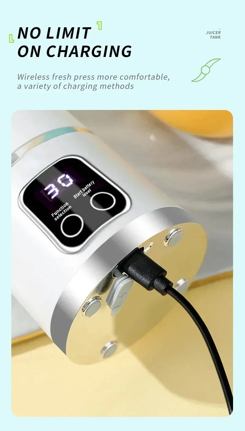 Elektryczny kubek do soków – przenośny blender USB. Idealny na smoothie, soki, koktajle. Bezprzewodowy, lekki, podręczny.