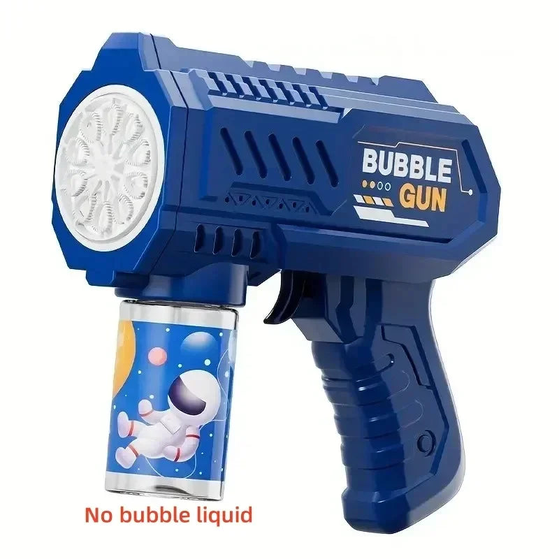 Kolorowy pistolet do baniek z 10 otworami, bez baterii, idealny do zabawy dzieci na świeżym powietrzu.
