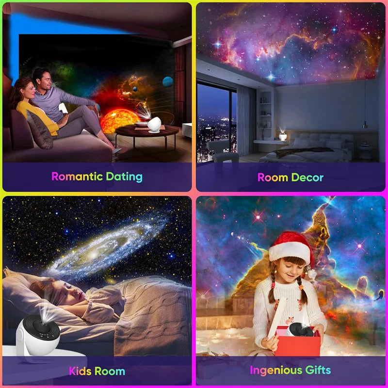 LED Projektor Galaktyki – Obrotowa Lampka Nocna Planetarium z Gwiazdami do Pokoju Dziecka