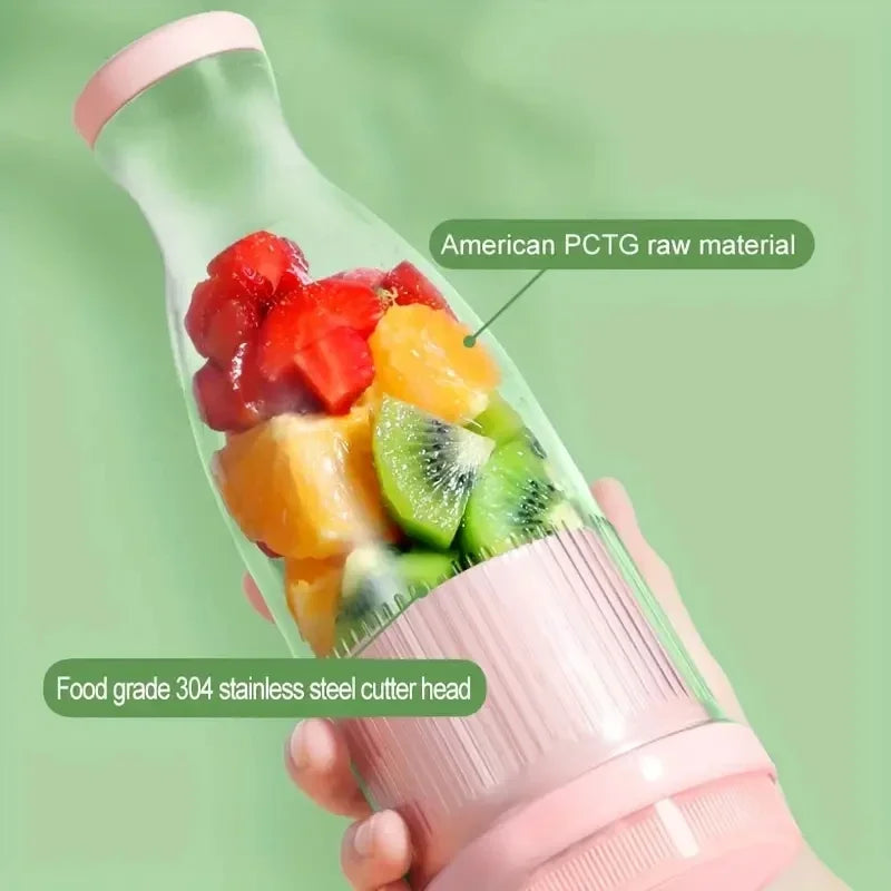 Przenośny blender USB z 6 ostrzami, idealny do smoothie, koktajli i świeżych soków. Lekki, szybki i wygodny.