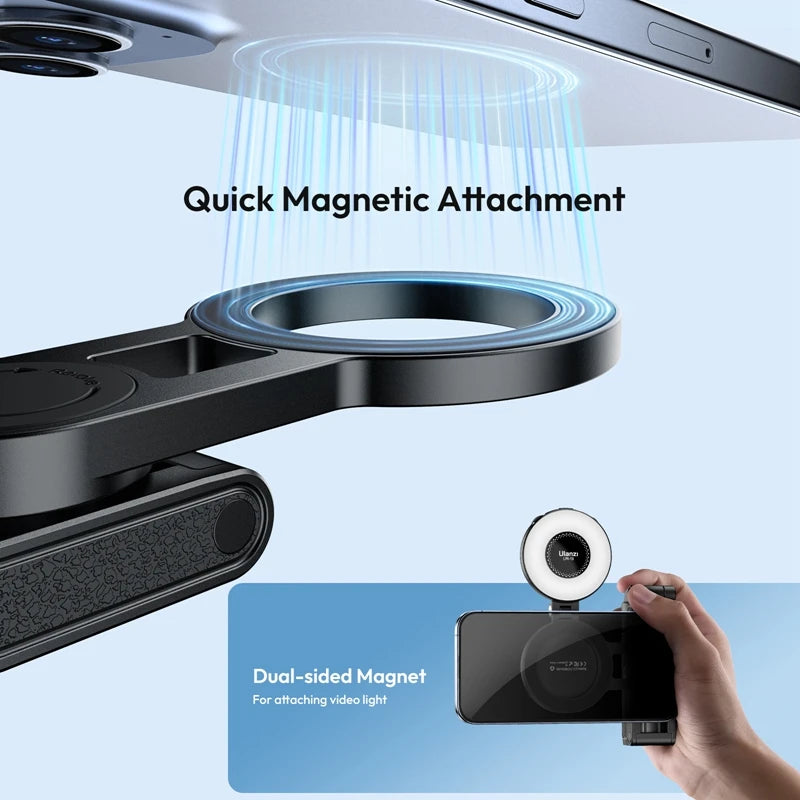 Magnetyczny statyw i selfie stick Ulanzi JJ03 z pilotem Bluetooth – idealny do iPhone 16–13 Pro Max, nagrań i streamingu.