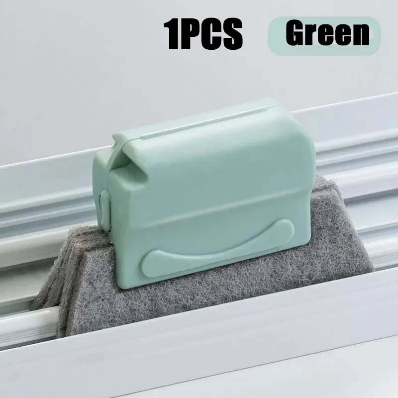 2w1 Szczotka do Czyszczenia Szczelin Okien – Miękka Gąbka + Twardy Pad | Czyścik do Ram, Torów Drzwi i Głębokich Zakamarków