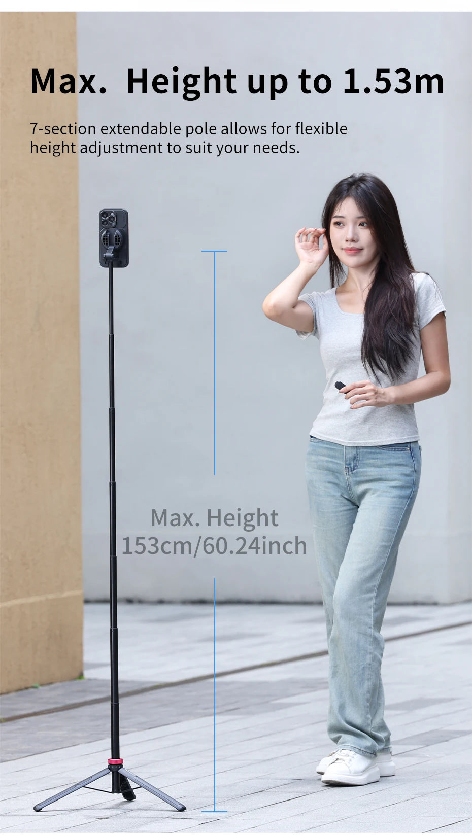 Statyw i selfie stick 2w1 Ulanzi MT-84 z MagSafe i pilotem Bluetooth – idealny do vlogów, streamingu, iPhone 16/15.