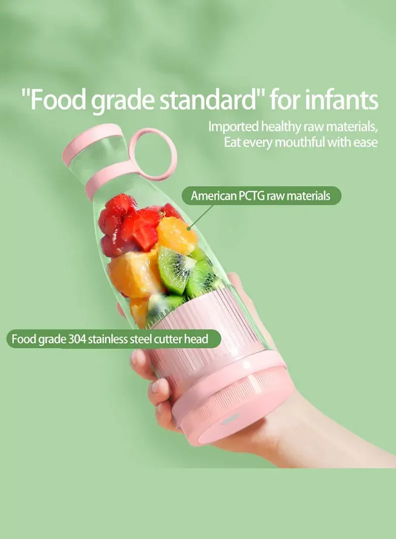 Przenośny blender USB z 6 ostrzami, idealny do smoothie, koktajli i świeżych soków. Lekki, szybki i wygodny.