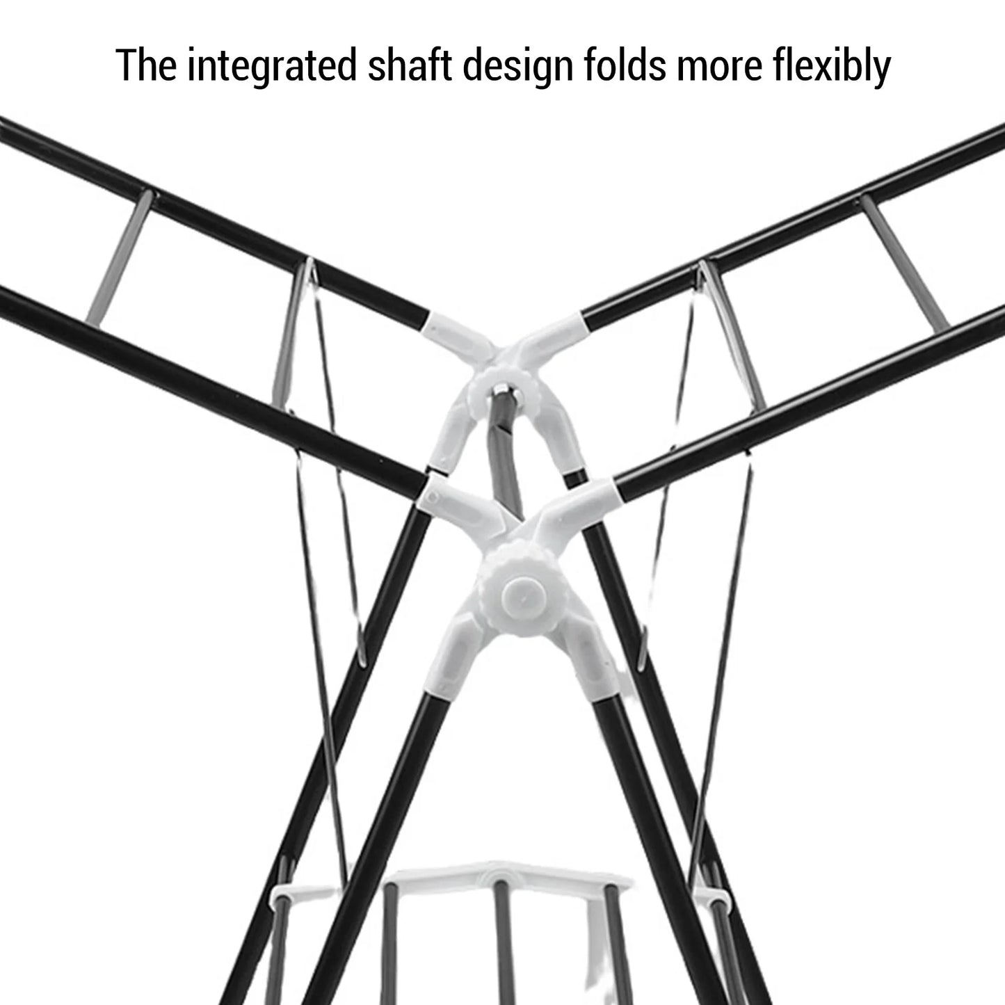 Suszarka na pranie składana ze stali nierdzewnej – TOPINCN | Biała / Czarna