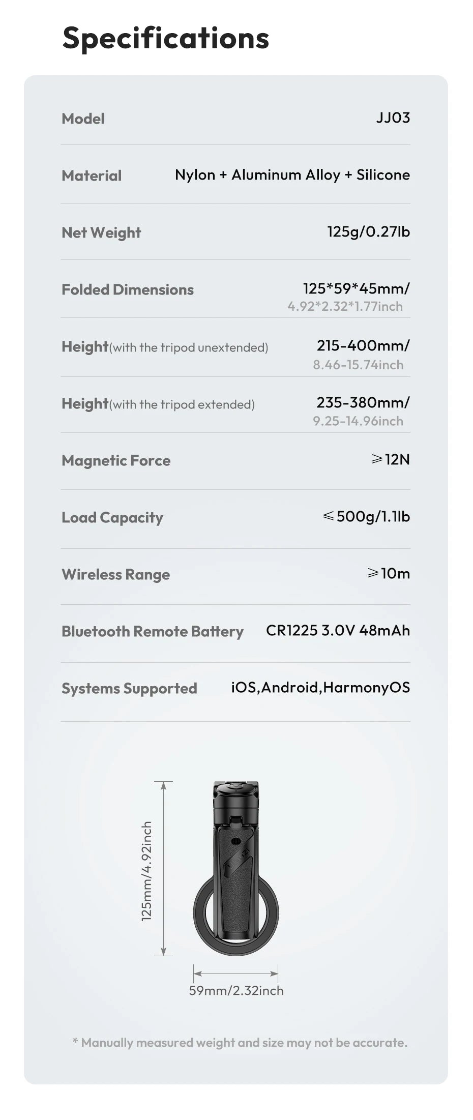 Magnetyczny statyw i selfie stick Ulanzi JJ03 z pilotem Bluetooth – idealny do iPhone 16–13 Pro Max, nagrań i streamingu.