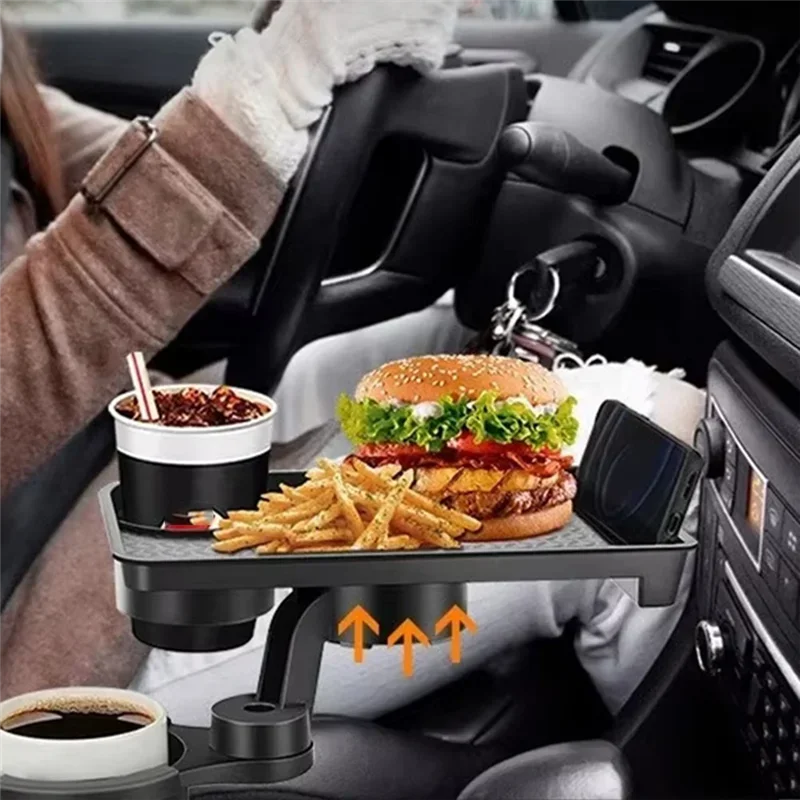 High Quality Universal Car Cup Holder Tray - 360 ° Rotating Adjustable Dual Cup Organizer
