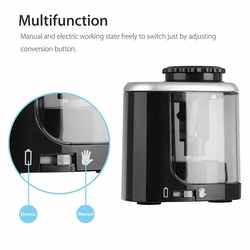 Electric Auto Pencil Sharpener for Students, Helical Steel Blade Sharpener for Artists, Colored Pencils for Kids and Adults 8005