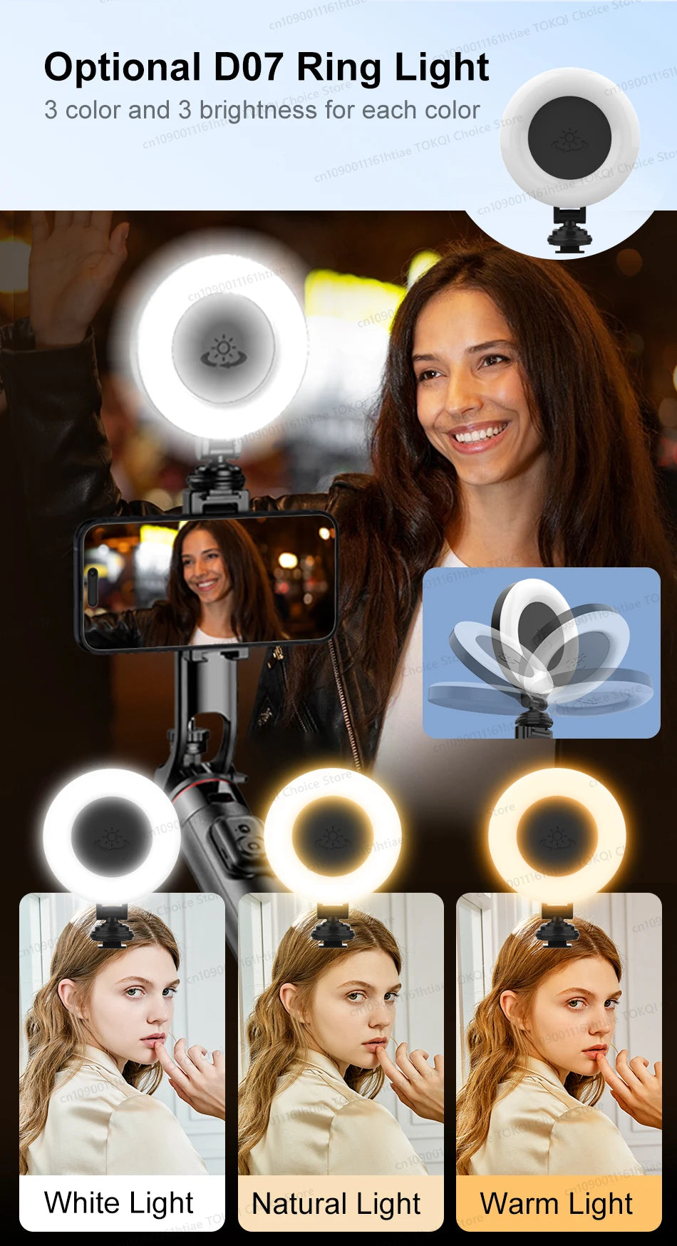 Magnetyczny statyw do selfie do iPhone'a 12-16 Pro Max, 51-calowy statyw podróżny z Magsafe, zacisk do telefonu do smartfona z systemem Android