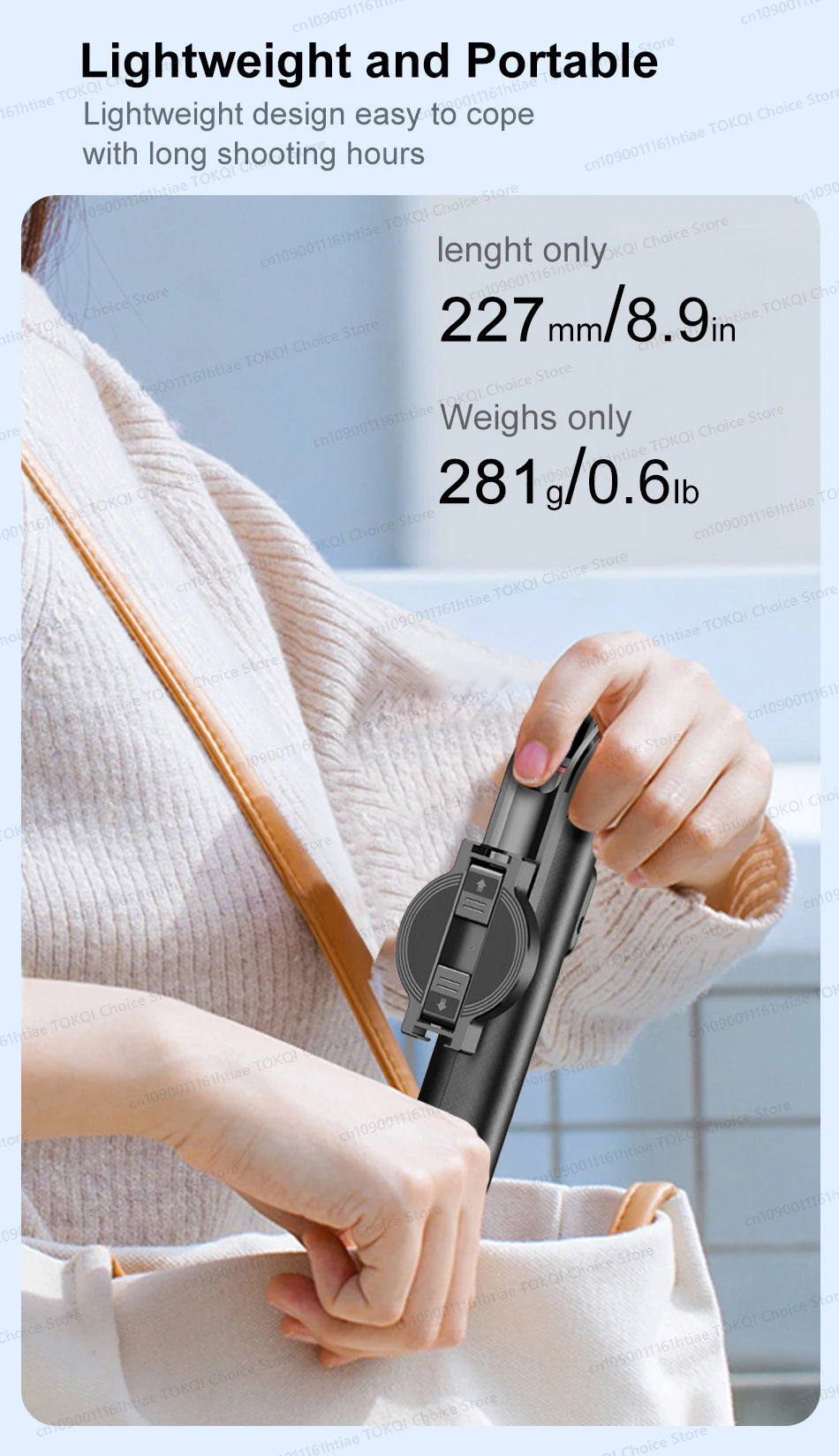 Magnetyczny statyw do selfie do iPhone'a 12-16 Pro Max, 51-calowy statyw podróżny z Magsafe, zacisk do telefonu do smartfona z systemem Android