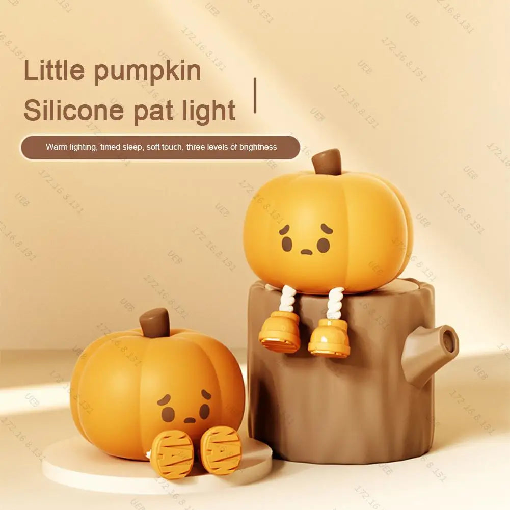 Touch Sensor Silicone LED Night Light Cute Pumpkin Ghost Table Lamps USB Rechargeable Dimmable Bedroom Sleep Lamps Room Decor