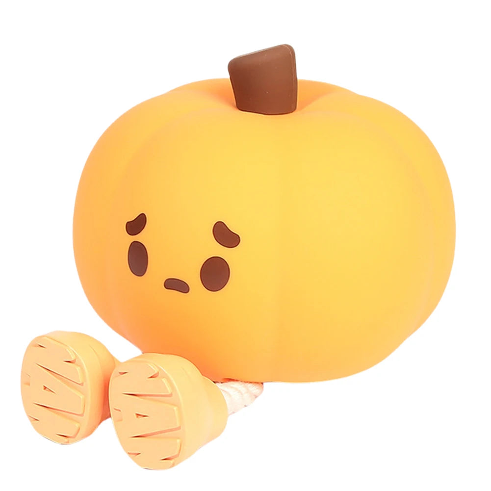 Touch Sensor Silicone LED Night Light Cute Pumpkin Ghost Table Lamps USB Rechargeable Dimmable Bedroom Sleep Lamps Room Decor