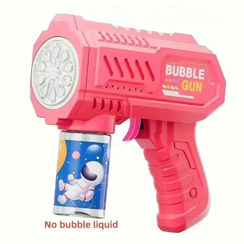 Kolorowy pistolet do baniek z 10 otworami, bez baterii, idealny do zabawy dzieci na świeżym powietrzu.