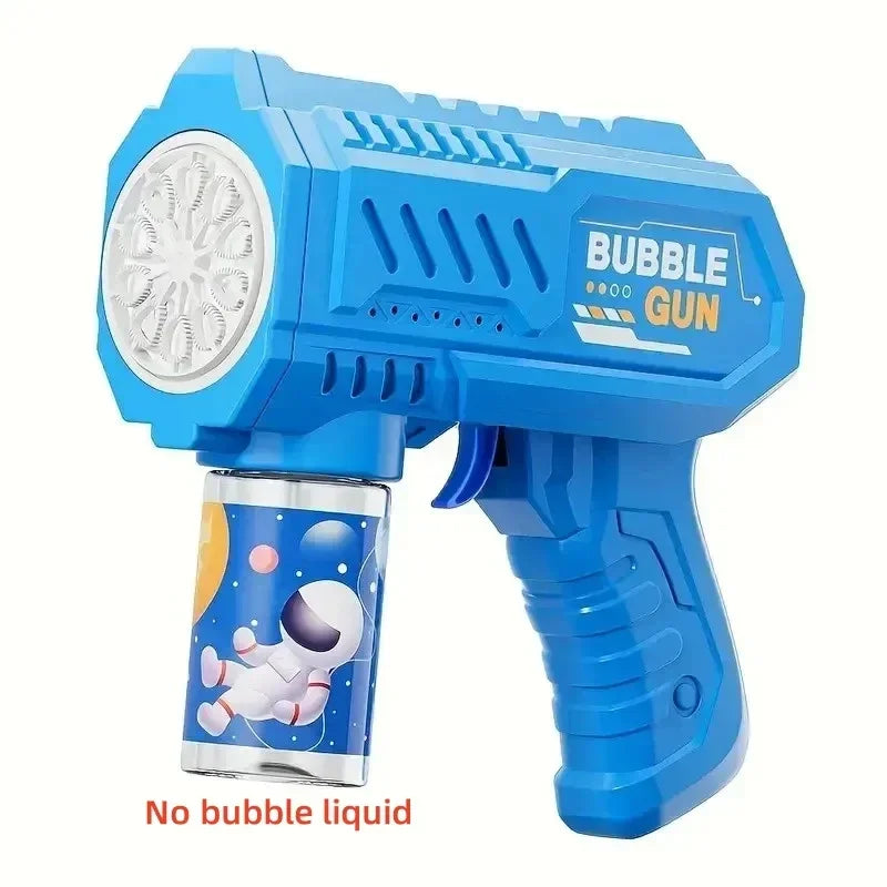 Kolorowy pistolet do baniek z 10 otworami, bez baterii, idealny do zabawy dzieci na świeżym powietrzu.