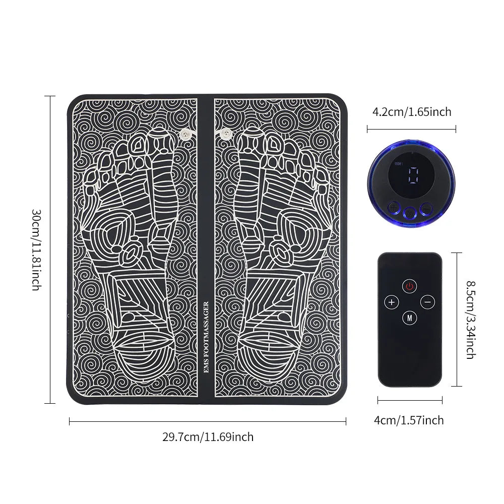 EMS Foot Massager Pad to urządzenie, które łagodzi ból, poprawia krążenie, relaksuje stopy i stymuluje mięśnie.