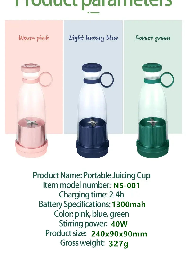 Przenośny blender USB z 6 ostrzami, idealny do smoothie, koktajli i świeżych soków. Lekki, szybki i wygodny.