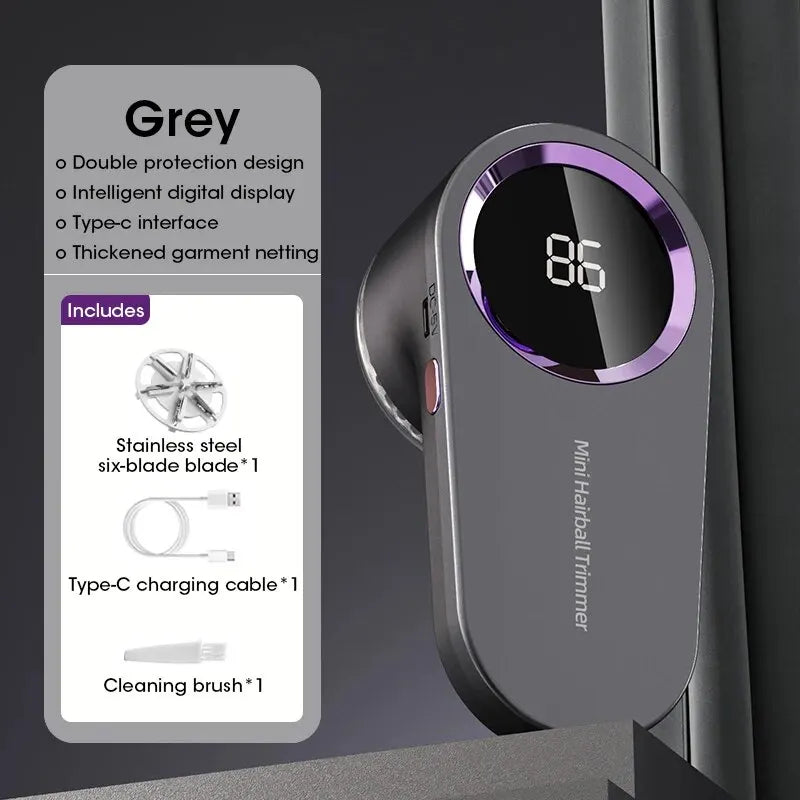 Golarka do Ubrań LED – elektryczna, USB, cyfrowy wyświetlacz, wielokrotnego użytku