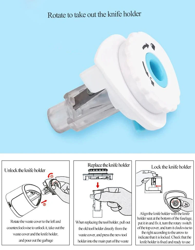 Electric Auto Pencil Sharpener for Students, Helical Steel Blade Sharpener for Artists, Colored Pencils for Kids and Adults 8005