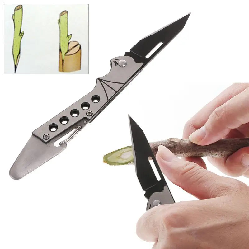 Garden Folding Grafting Knife Pruning Seedling Cutter Stainless Steel Inoc
