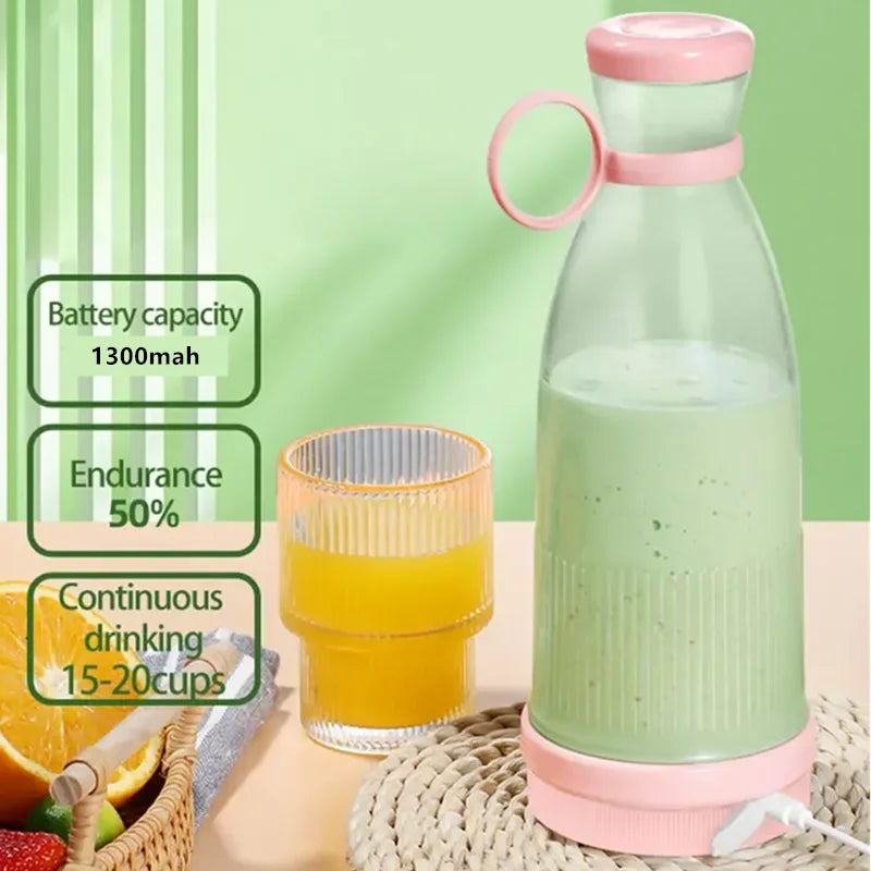 Przenośny blender USB z 6 ostrzami, idealny do smoothie, koktajli i świeżych soków. Lekki, szybki i wygodny.