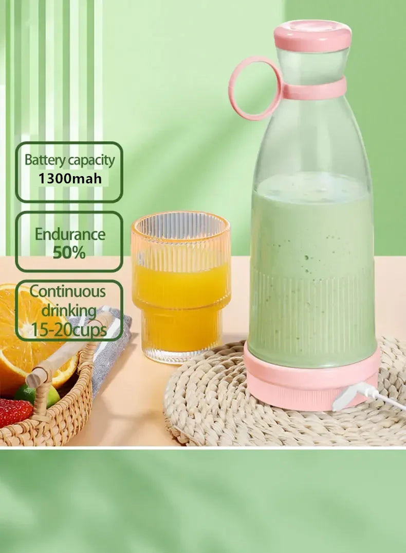 Przenośny blender USB z 6 ostrzami, idealny do smoothie, koktajli i świeżych soków. Lekki, szybki i wygodny.