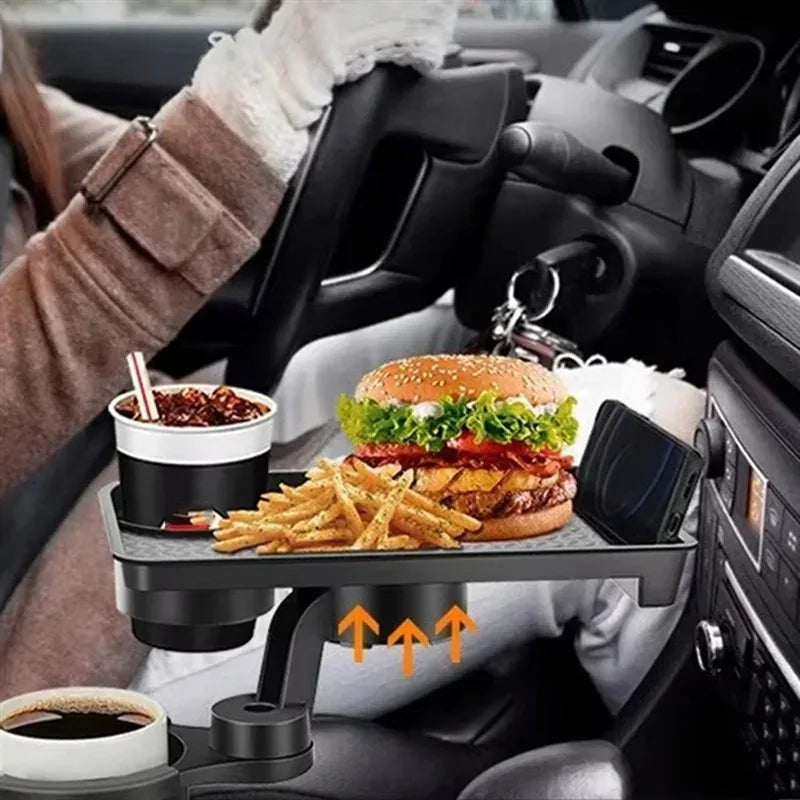 High Quality Universal Car Cup Holder Tray - 360 ° Rotating Adjustable Dual Cup Organizer