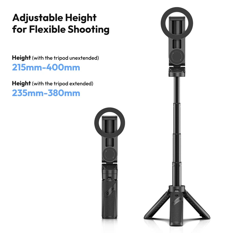 Magnetyczny statyw i selfie stick Ulanzi JJ03 z pilotem Bluetooth – idealny do iPhone 16–13 Pro Max, nagrań i streamingu.