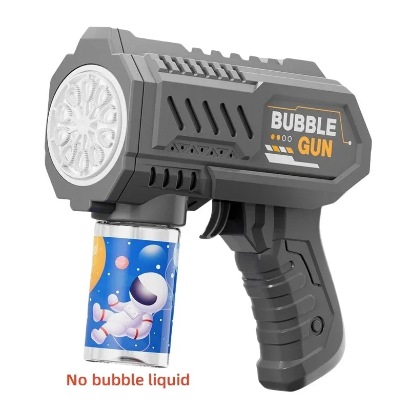 Kolorowy pistolet do baniek z 10 otworami, bez baterii, idealny do zabawy dzieci na świeżym powietrzu.