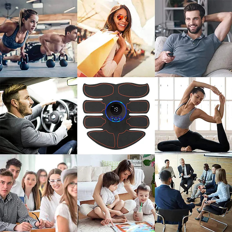 Masażer Mięśni Brzucha Fitness ABS – Plastry do Treningu Mięśni Ramion i Brzucha, Ładowanie USB.