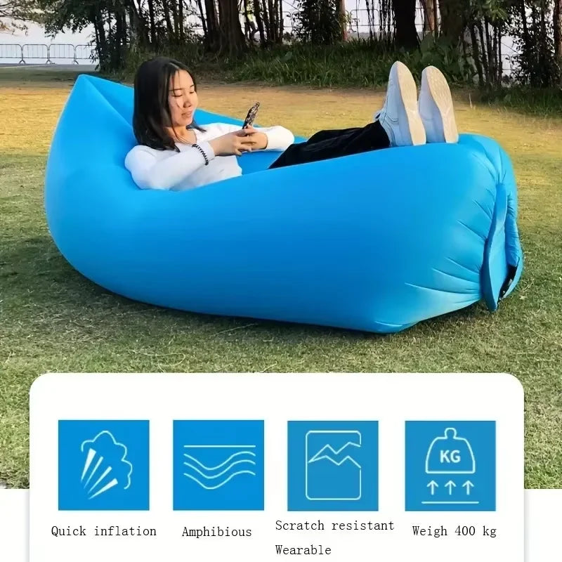 Nadmuchiwana Sofa Plenerowa – przenośne łóżko powietrzne na plażę, piknik i biwak