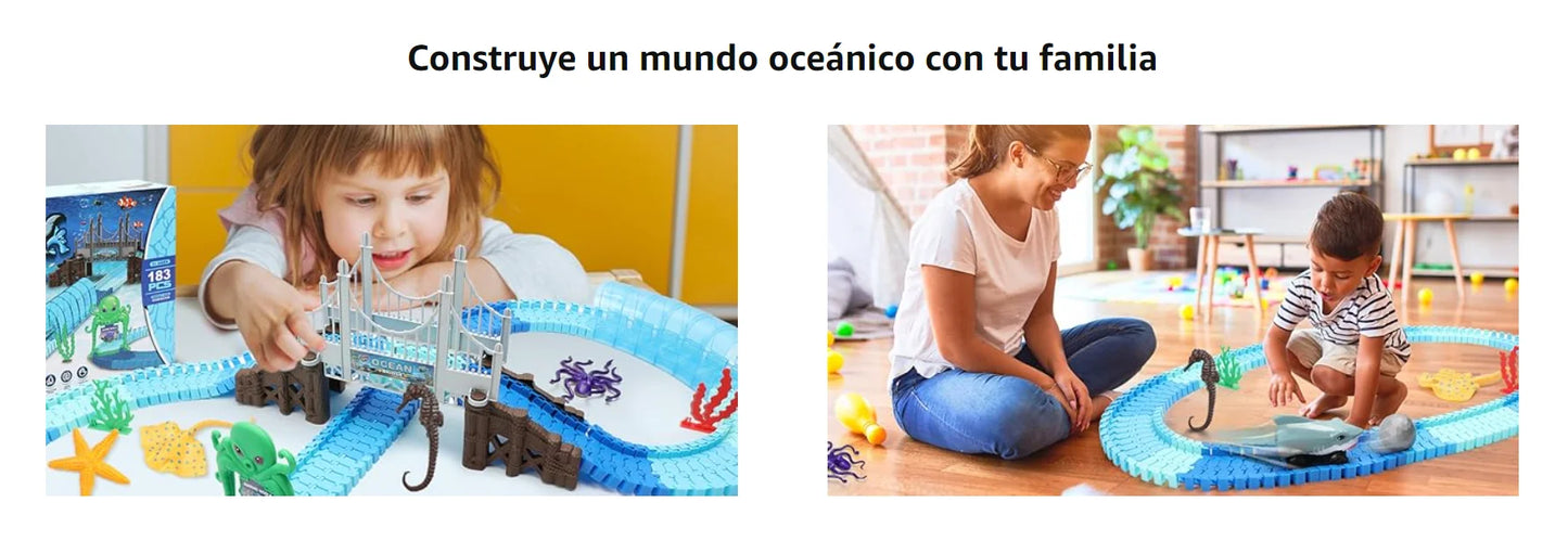 VATOS Shark Race – elastyczny tor wyścigowy z motywem oceanicznym dla dzieci 3+
