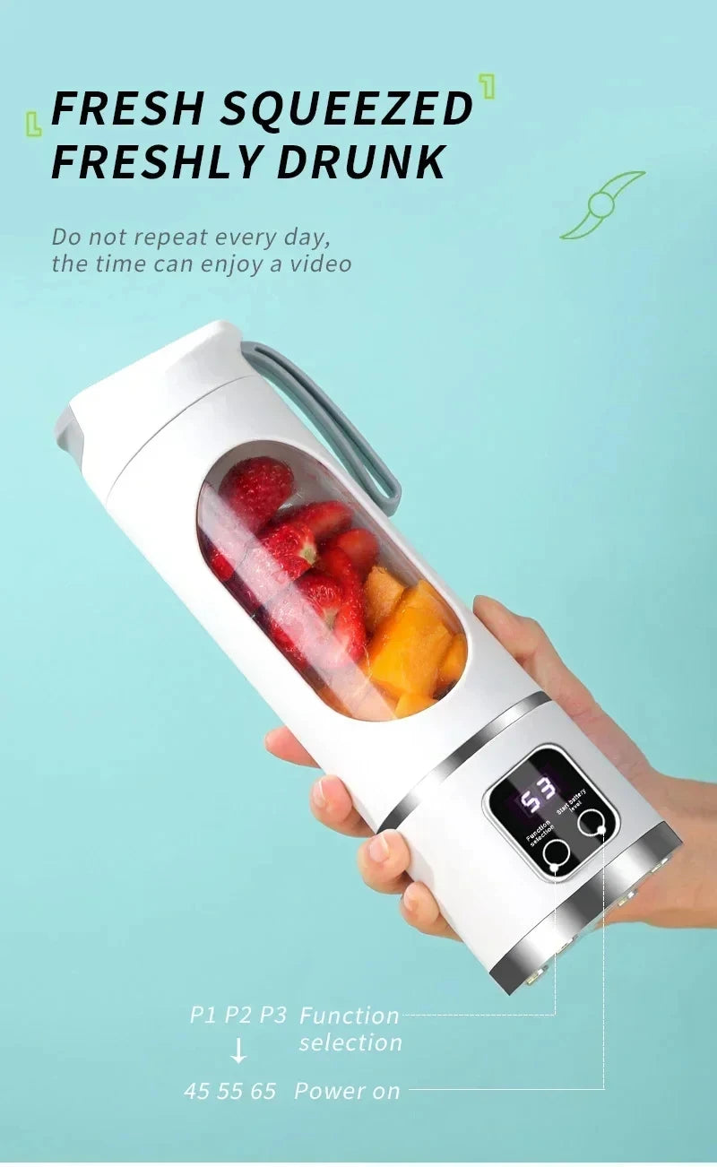 Elektryczny kubek do soków – przenośny blender USB. Idealny na smoothie, soki, koktajle. Bezprzewodowy, lekki, podręczny.