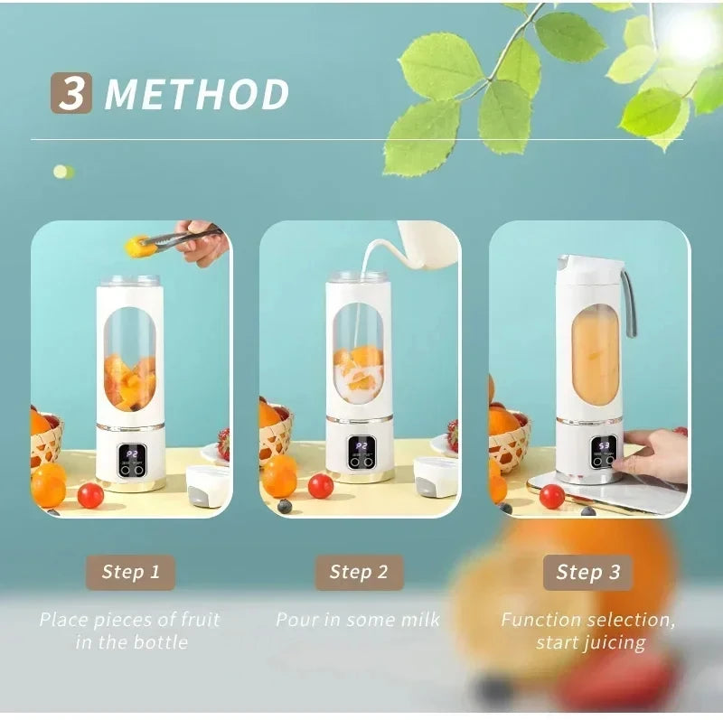 Elektryczny kubek do soków – przenośny blender USB. Idealny na smoothie, soki, koktajle. Bezprzewodowy, lekki, podręczny.