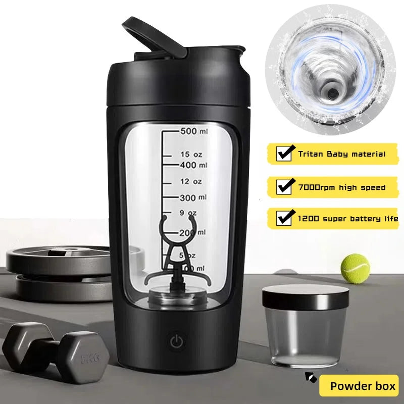 Elektryczna butelka shaker do białka – Brangdy | Automatyczny blender sportowy USB-C | 7000 RPM