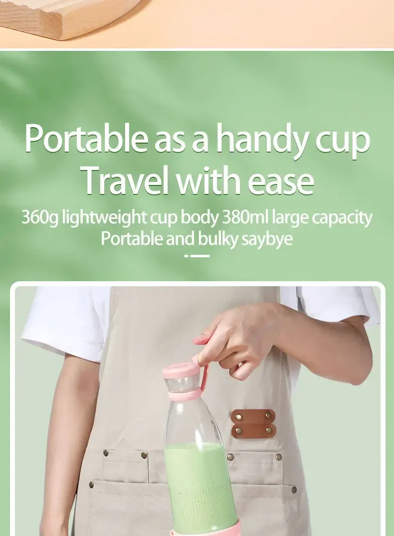 Przenośny blender USB z 6 ostrzami, idealny do smoothie, koktajli i świeżych soków. Lekki, szybki i wygodny.