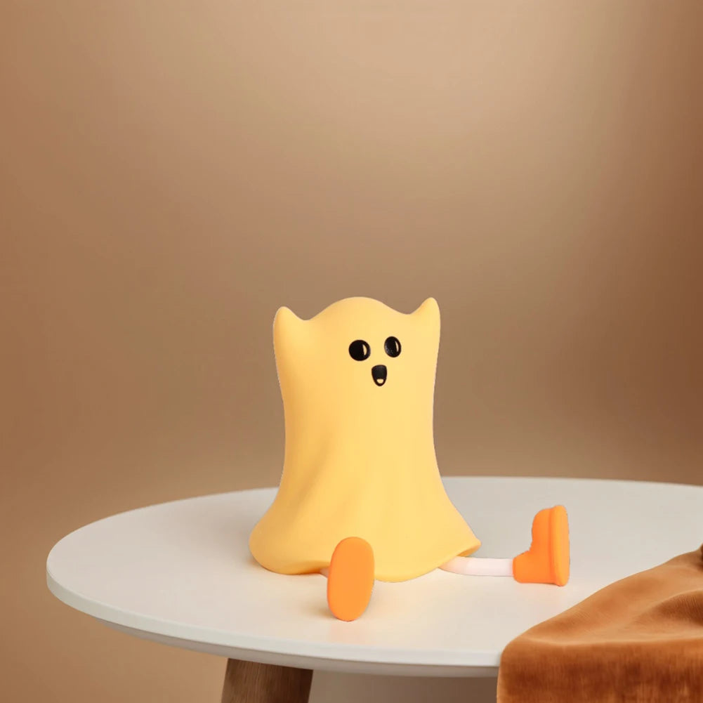 Touch Sensor Silicone LED Night Light Cute Pumpkin Ghost Table Lamps USB Rechargeable Dimmable Bedroom Sleep Lamps Room Decor