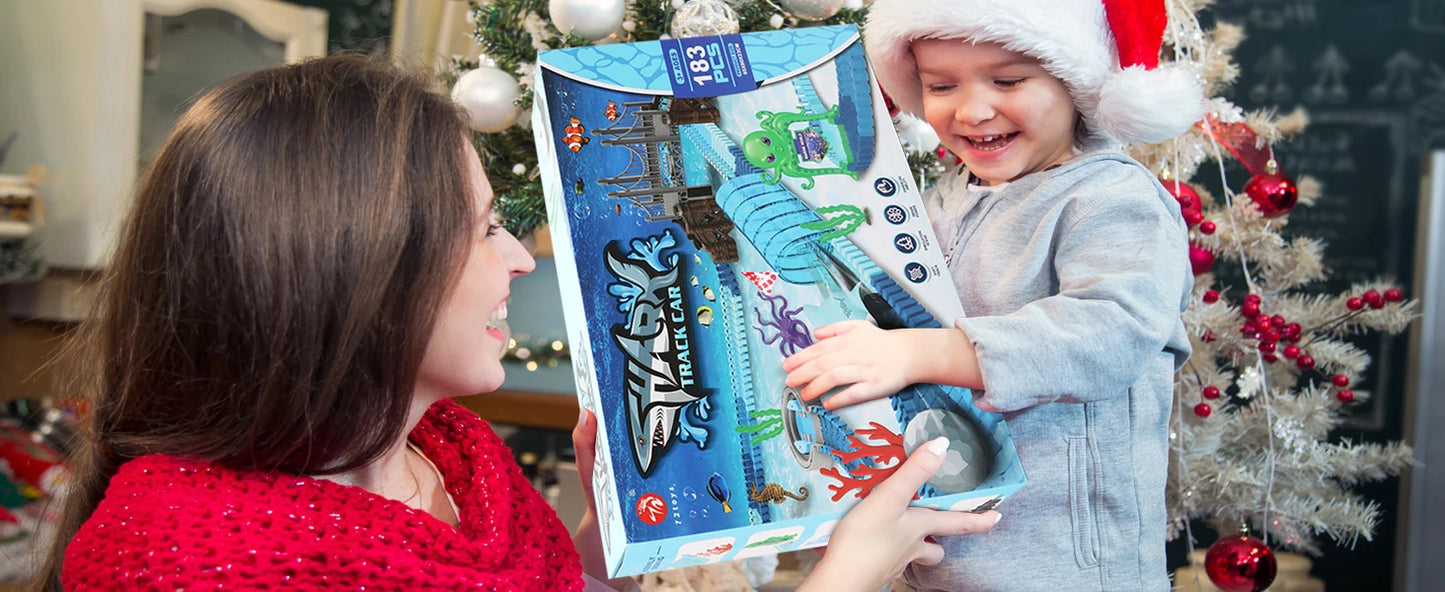 VATOS Shark Race – elastyczny tor wyścigowy z motywem oceanicznym dla dzieci 3+