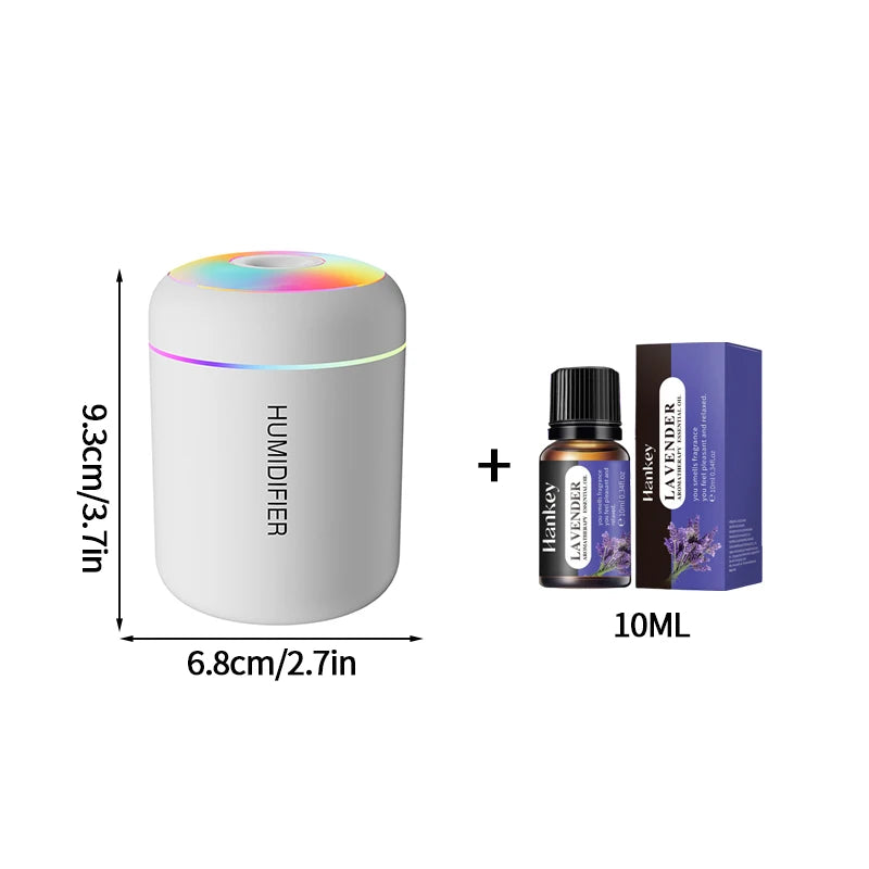 180ML Nawilżacz Powietrza USB z Aromaterapią i LED – Mini Dyfuzor Olejków do Samochodu, Domu i Biura.
