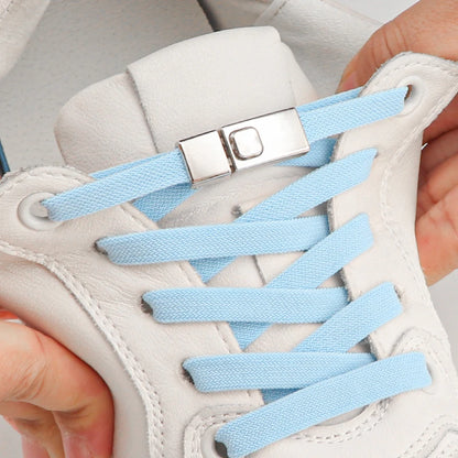 8mm Double-Layer Elastic Press Lock Shoelaces Printed No Tie Shoe Laces Accessories for Sneakers