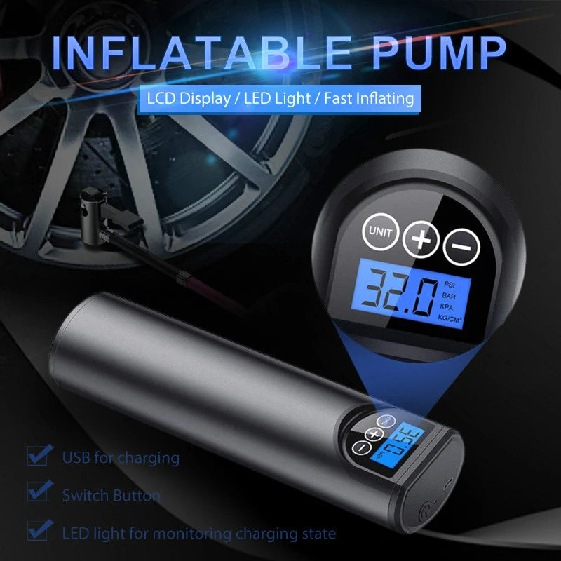 12V 150PSI akumulatorowa pompa powietrza, inflator do opon bezprzewodowy przenośny kompresor, cyfrowa pompa do opon samochodowych, rowerowych