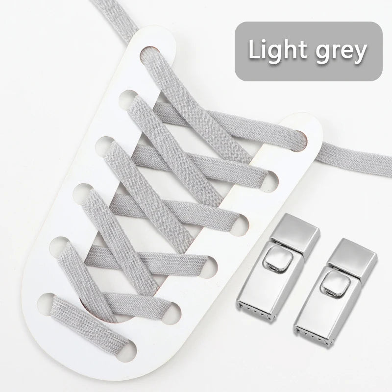 8mm Double-Layer Elastic Press Lock Shoelaces Printed No Tie Shoe Laces Accessories for Sneakers