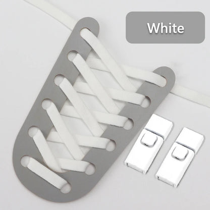 8mm Double-Layer Elastic Press Lock Shoelaces Printed No Tie Shoe Laces Accessories for Sneakers