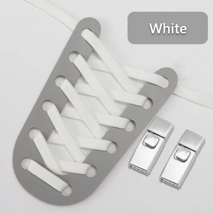 8mm Double-Layer Elastic Press Lock Shoelaces Printed No Tie Shoe Laces Accessories for Sneakers